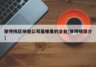 邹传伟区块链公司是哪里的企业[邹传明简介]