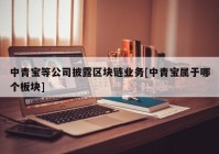 中青宝等公司披露区块链业务[中青宝属于哪个板块]