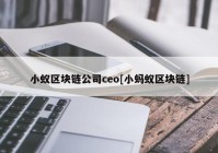 小蚁区块链公司ceo[小蚂蚁区块链]